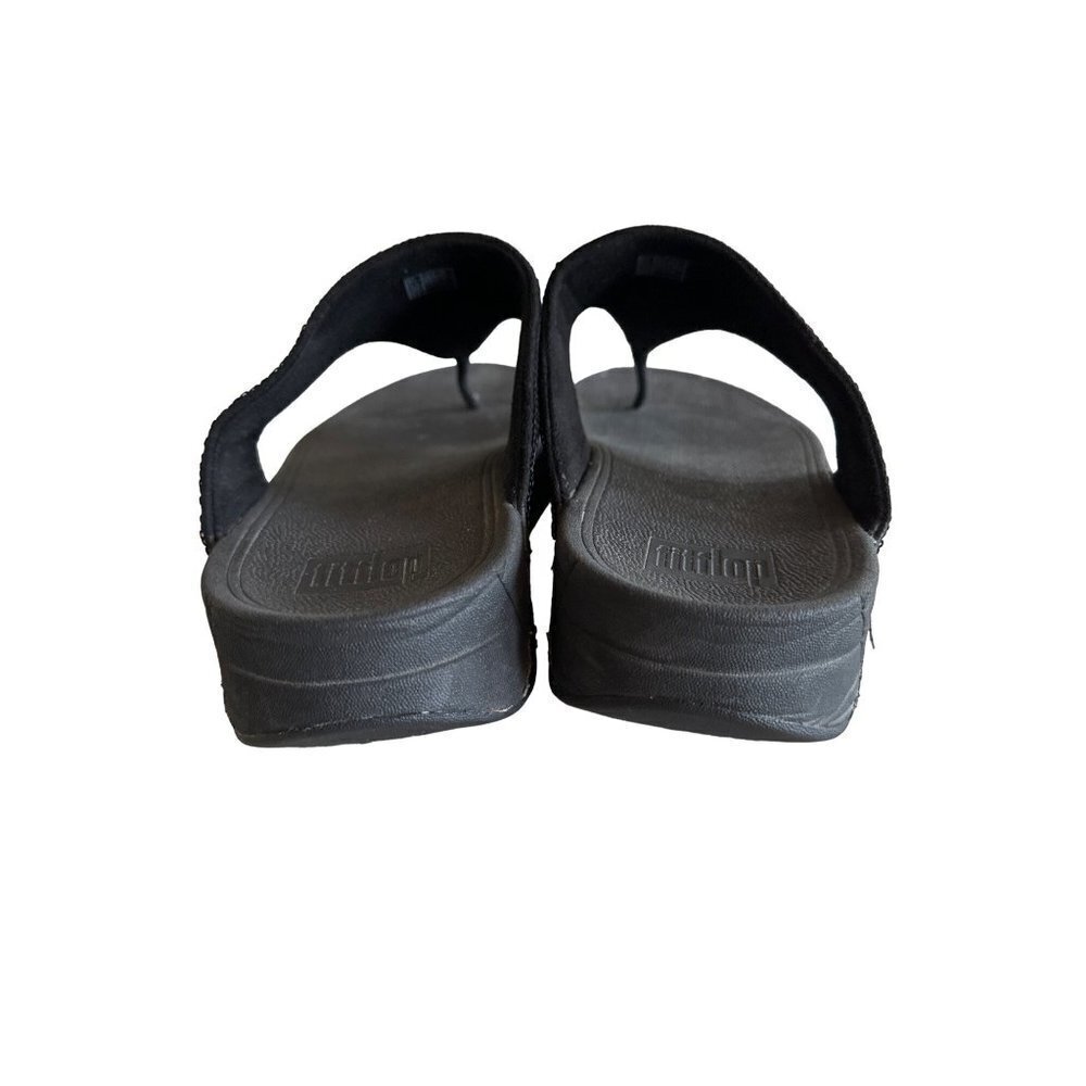 Fitflop Womens Black Sequined Thong Sandals Size 10 Comfort vacation - Picture 3 of 7